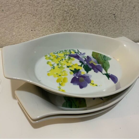 Lot 3 Dish Bake & Serve Casserole Savoir Vivre Ceramic "Meadow Splendor" G26 - Picture 5 of 8